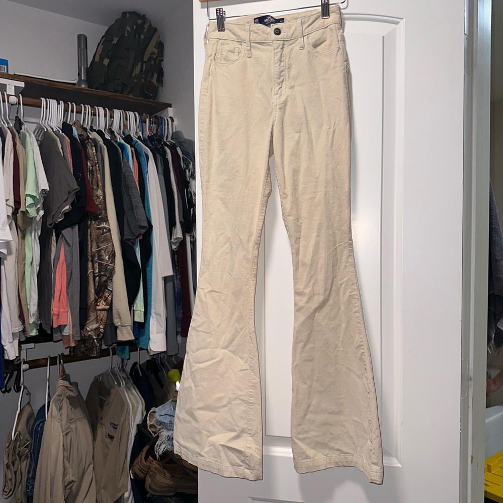 Tan Hollister High Rise Flare Pants